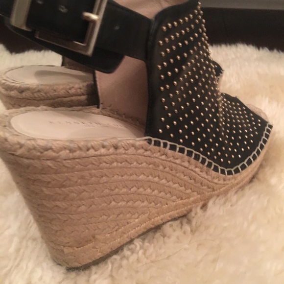 Kenneth Cole Gold Studded black leather espadrille - Picture 9 of 11